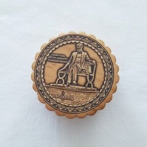Engraved Russian Wooden Trinket Box